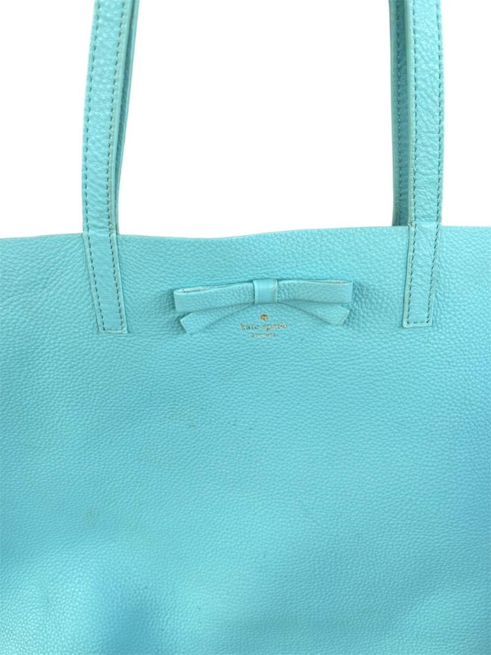 Kate Spade Mint Pebbled Bow Tote Shoulder Bag 🌊🎀 - Picture 3 of 3